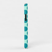 Coques Case-Mate iPhone Grands points rétro - aqua et turquoise (Dos/Droite)