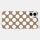 Coques Case-Mate iPhone Grands points rétro - blanc et taupe (Verso (horizontal))