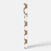 Coques Case-Mate iPhone Grands points rétro - blanc et taupe (Verso / Gauche)