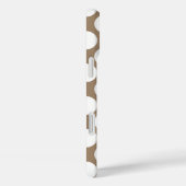 Coques Case-Mate iPhone Grands points rétro - blanc et taupe (Verso / Droite)