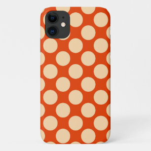 Coques Pour iPhone Grands points rétro - orange pâle et mandarine