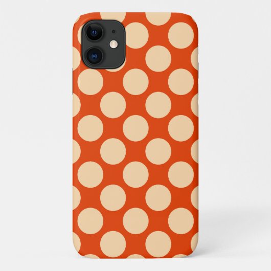 Coques Case-Mate iPhone Grands points rétro - orange pâle et mandarine (Dos)