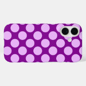 Coques Case-Mate iPhone Grands points rétro - orchidée et violette (Verso (horizontal))
