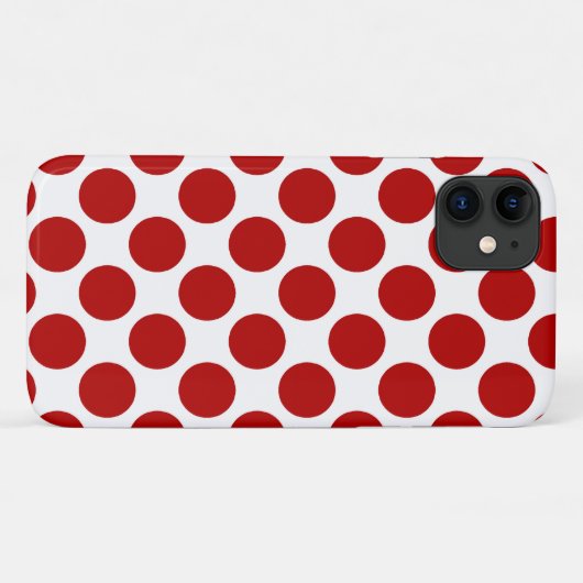 Coques Case-Mate iPhone Grands points rétro - rouge et blanc (Dos (Horizontal))