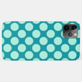 Coques Case-Mate iPhone Grands points rétro - turquoise et aqua (Dos (Horizontal))
