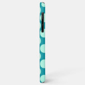 Coques Case-Mate iPhone Grands points rétro - turquoise et aqua (Dos/Gauche)