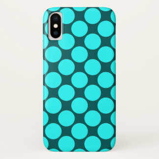 Coques Pour iPhone Grands Pois Aqua en Turquoise