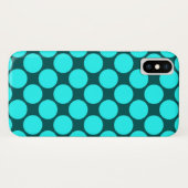 Coques Case-Mate iPhone Grands Pois Aqua en Turquoise (Dos (Horizontal))