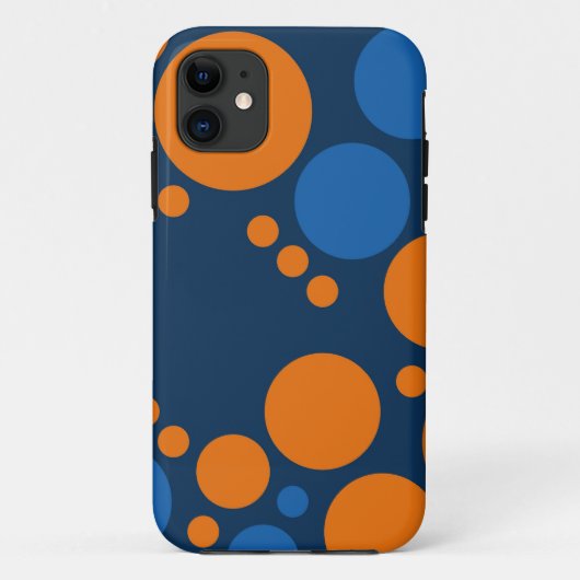 Coques Case-Mate iPhone Grands Pois rétro | Bleu orange (Dos)