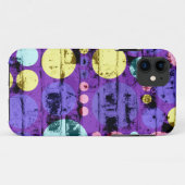 Coques Case-Mate iPhone Grands Pois rétro | Grunge jaune pourpre (Dos (Horizontal))