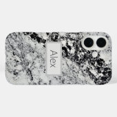Coques Case-Mate iPhone Granit noir, gris et blanc (Verso (horizontal))