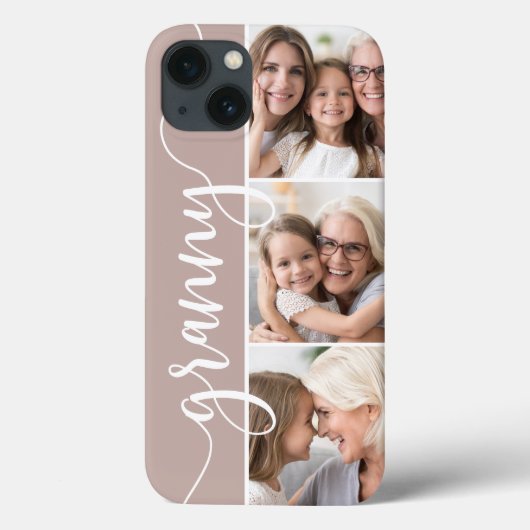 Coques Case-Mate iPhone Granny Script Grandma Photo Collage (Verso)