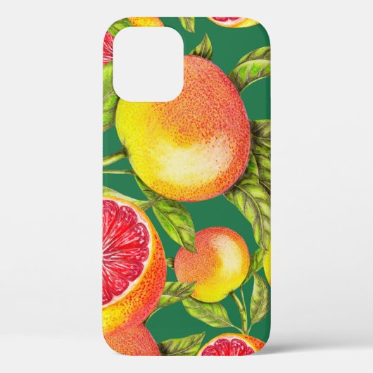 Coques Case-Mate iPhone Grapefruits à main Motif sans couture (Verso)