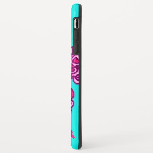 Coques Case-Mate iPhone Graphique blanc rose de papillon (Dos/Gauche)