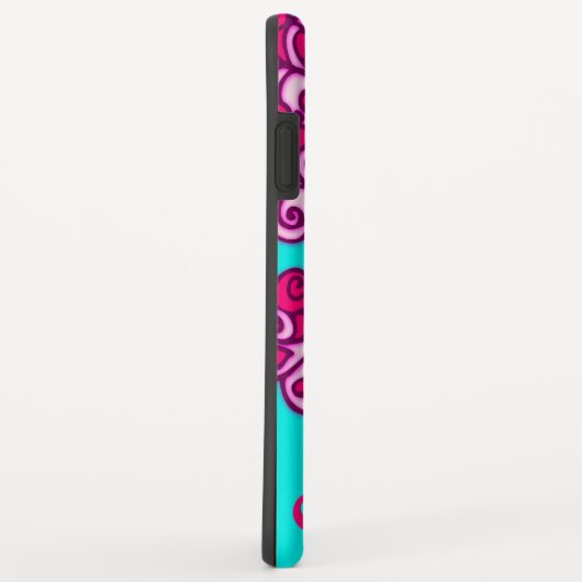 Coques Case-Mate iPhone Graphique blanc rose de papillon (Dos/Droite)