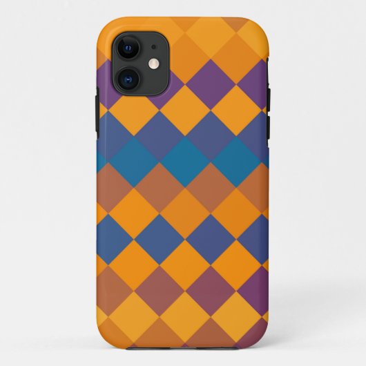 Coques Case-Mate iPhone Graphique couleur diamant rétro transparent (Dos)