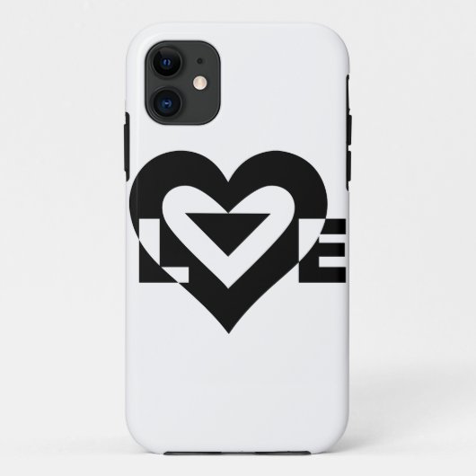 Coques Case-Mate iPhone Graphique d'amour cool, noir (Dos)