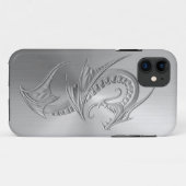 Coques Case-Mate iPhone Graphique de dragon d'effet d'acier inoxydable (Dos (Horizontal))