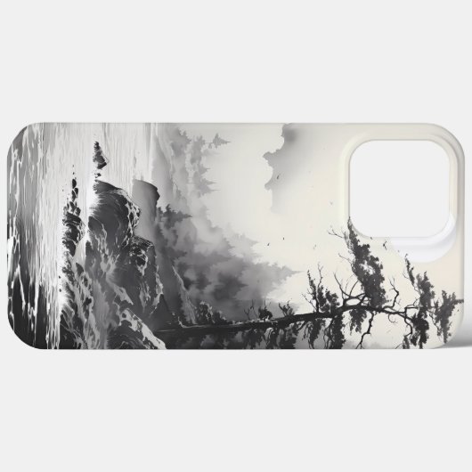 Coques Case-Mate iPhone Graphique De Style Plage Et Encre Forestière (Verso (horizontal))