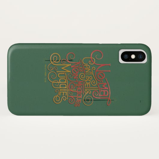 Coques Case-Mate iPhone Graphique de traductions localisées MUGGLE™ (Dos (Horizontal))