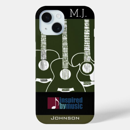 Coques Case-Mate iPhone Graphique d'inspiration musicale de guitares (Verso)