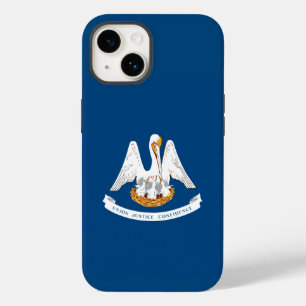 Coque Pour iPhone 14 Graphique Drapeau Dynamique Louisiane sur un