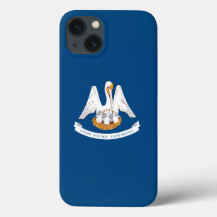 iPhone 13 Case Graphique Drapeau Dynamique Louisiane sur un