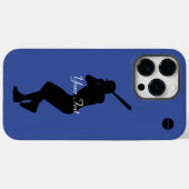 Coques Case-Mate iPhone Graphique du joueur de baseball et votre nom HAMby (Verso (horizontal))