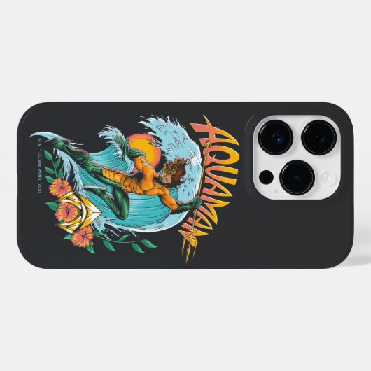 Coques Case-Mate iPhone Graphique du Surf de levage Aquaman et Trident (Verso (horizontal))