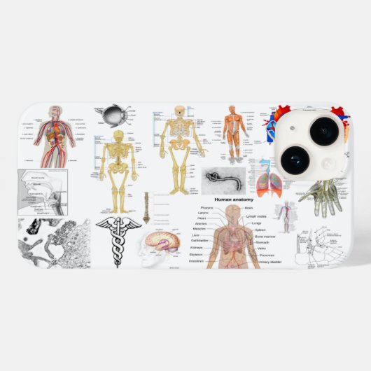Coques Case-Mate iPhone Graphique Médicale de l'anatomie humaine (Verso (horizontal))