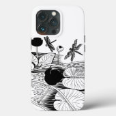 Coques Case-Mate iPhone Graphique noir de nénuphars (Verso)