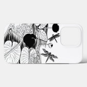 Coques Case-Mate iPhone Graphique noir de nénuphars (Verso (horizontal))