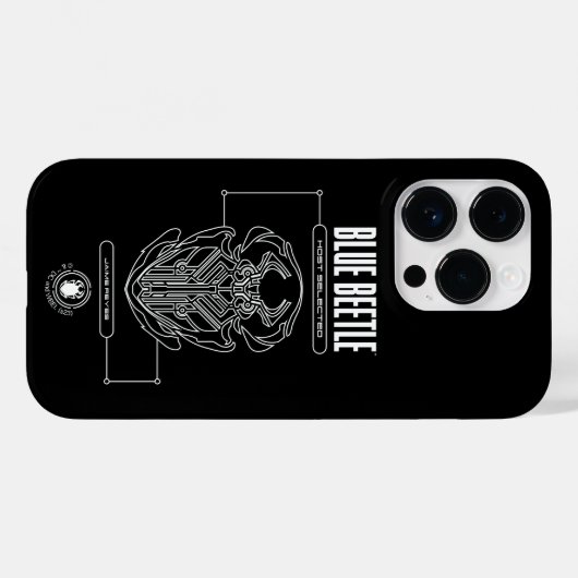 Coques Case-Mate iPhone Graphique technique du scarabée bleu (Verso (horizontal))