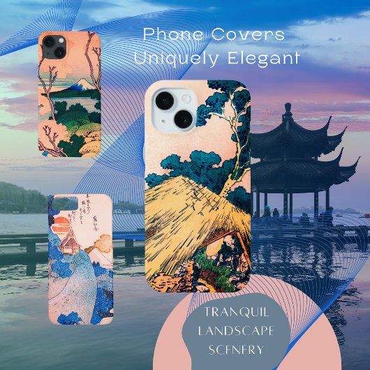 Coques Case-Mate iPhone Graphiques d'encre Paysage asiatique