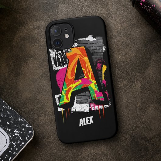 Coques Case-Mate iPhone Graphisme de lettre «A» de style graffiti personna