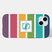 Coques Case-Mate iPhone Gras de bandes monogrammes (Verso (horizontal))