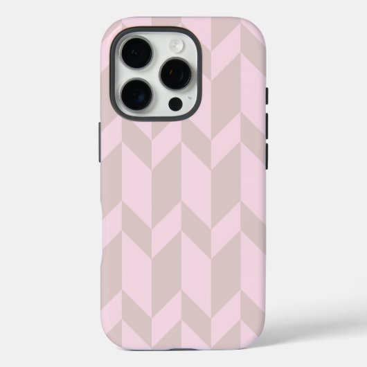 Coques Case-Mate iPhone Gras Flèche à deux tons Chevron Grille Rose neutre (Verso)