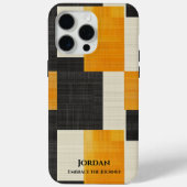 Coques Case-Mate iPhone Gras moderne géométrique - style noir et orange (Verso)