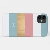 Coques Case-Mate iPhone Gras Moderne Gras Gris Monogrammes (Dos (Horizontal))