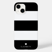Coques Case-Mate iPhone Gras moderne noir blanc rayé Motif avec coeur (Verso)