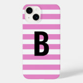 Coques Case-Mate iPhone Gras Moderne Simple Purple Bande Initiale Monogram (Verso)