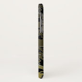 Coques Case-Mate iPhone GRAS NOIR DAMASK MONOGRAMME DE PIERRE DE JEU Flora (Dos/Gauche)