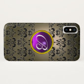 COQUES Case-Mate iPhone GRAS NOIR DOMMASK PURPLE GEM MONOGRAM (Dos (Horizontal))