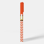 Coques Case-Mate iPhone Gras orange et blanc Chevron, Gold Ribbon Nom Text (Verso / Droite)