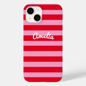 Coques Case-Mate iPhone Gras simple Retro Bande rouge et rose Personnalisé (Verso)