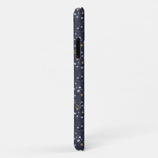 Coques Case-Mate iPhone Gras Terrazzo Print (Navy) (Dos/Droite)