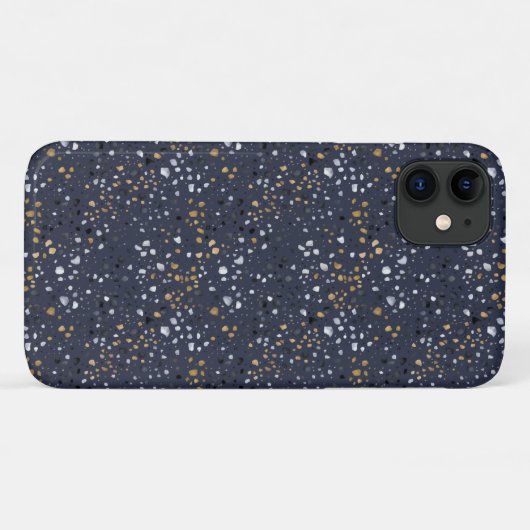 Coques Case-Mate iPhone Gras Terrazzo Print (Navy) (Dos (Horizontal))