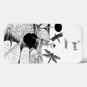 Coques Case-Mate iPhone Gravure de nénuphars (Verso (horizontal))