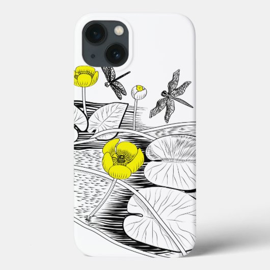 Coques Case-Mate iPhone Gravure de nénuphars (Verso)