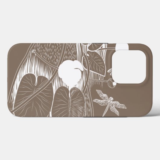 Coques Case-Mate iPhone Gravure de nénuphars (Verso (horizontal))